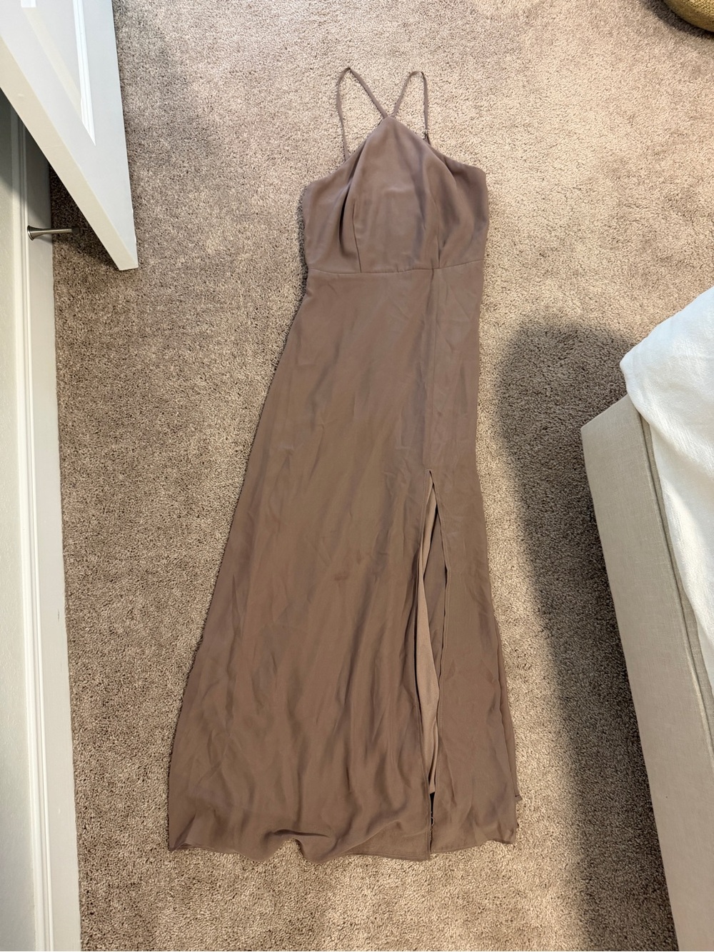 Birdy Grey Taupe Spaghetti-Strap Maxi Dress